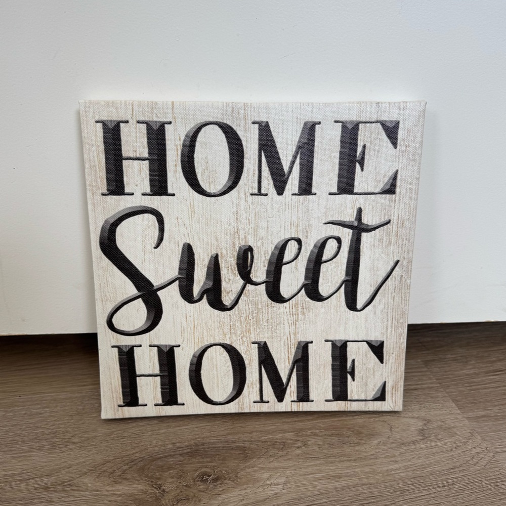 Home Sweet Home Wall Sign Farmhouse Rustic Black White Decor Wood Sign